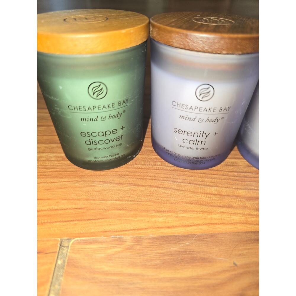 5 Chesapeake Bay Candle bundle mixed SERENITY + CALM Lavender Thyme 8.8oz & 3.7z - Picture 2 of 6